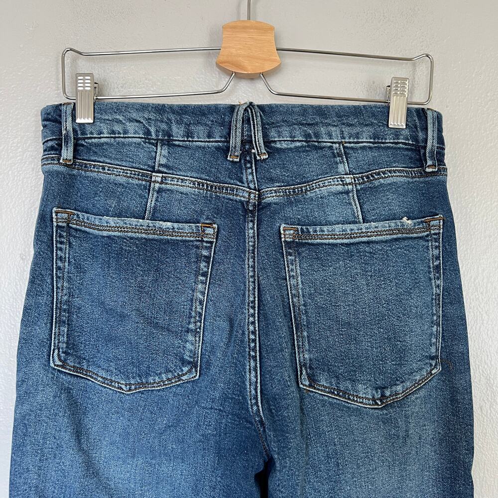 Good American Good Icon Jeans Dark Blue High Rise Sz 10/30 Straight Leg Stretch - Picture 6 of 11